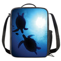 Sea Turtle Family Underwater Print Crossbody Lunch Bag