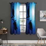 Sea Turtle Family Underwater Print Curtain