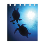 Sea Turtle Family Underwater Print Curtain