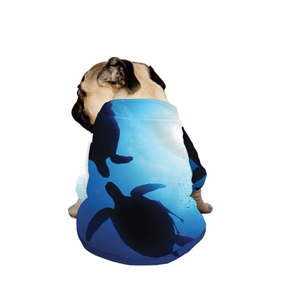 Sea Turtle Family Underwater Print Dog Zip Up Jacket