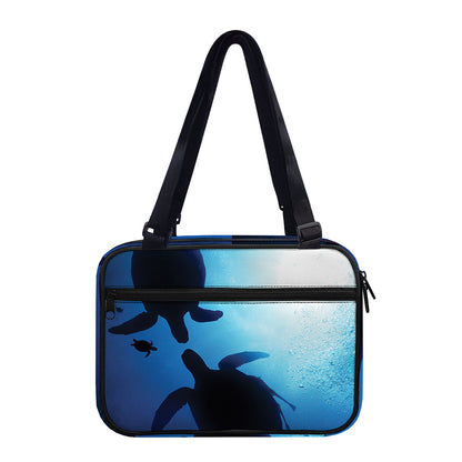 Sea Turtle Family Underwater Print Double Strap Bible Bag