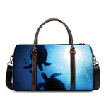 Sea Turtle Family Underwater Print Duffle Bag