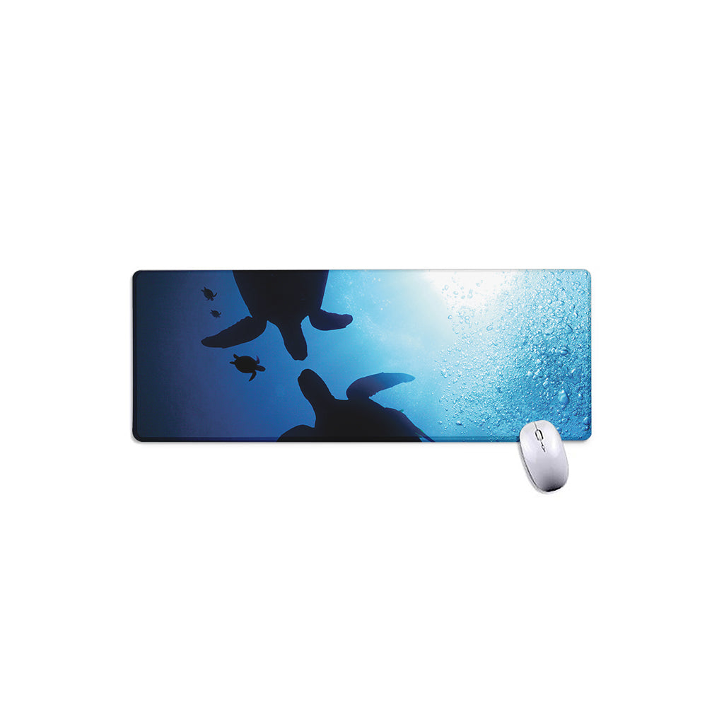 Sea Turtle Family Underwater Print Extended Mouse Pad