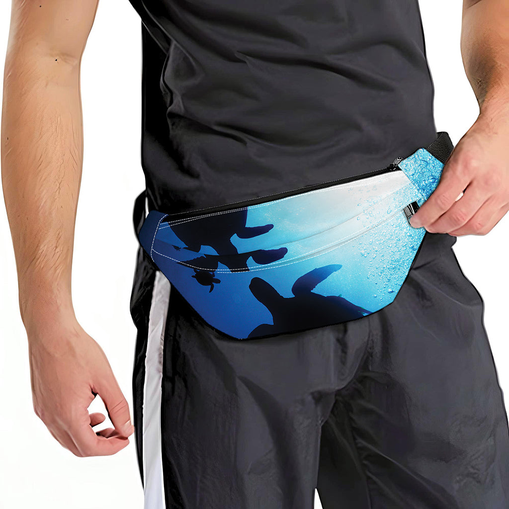 Sea Turtle Family Underwater Print Fanny Pack