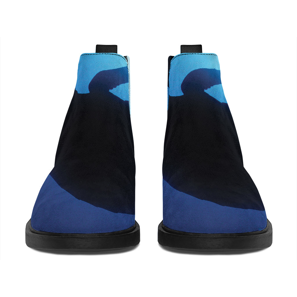 Sea Turtle Family Underwater Print Flat Ankle Boots
