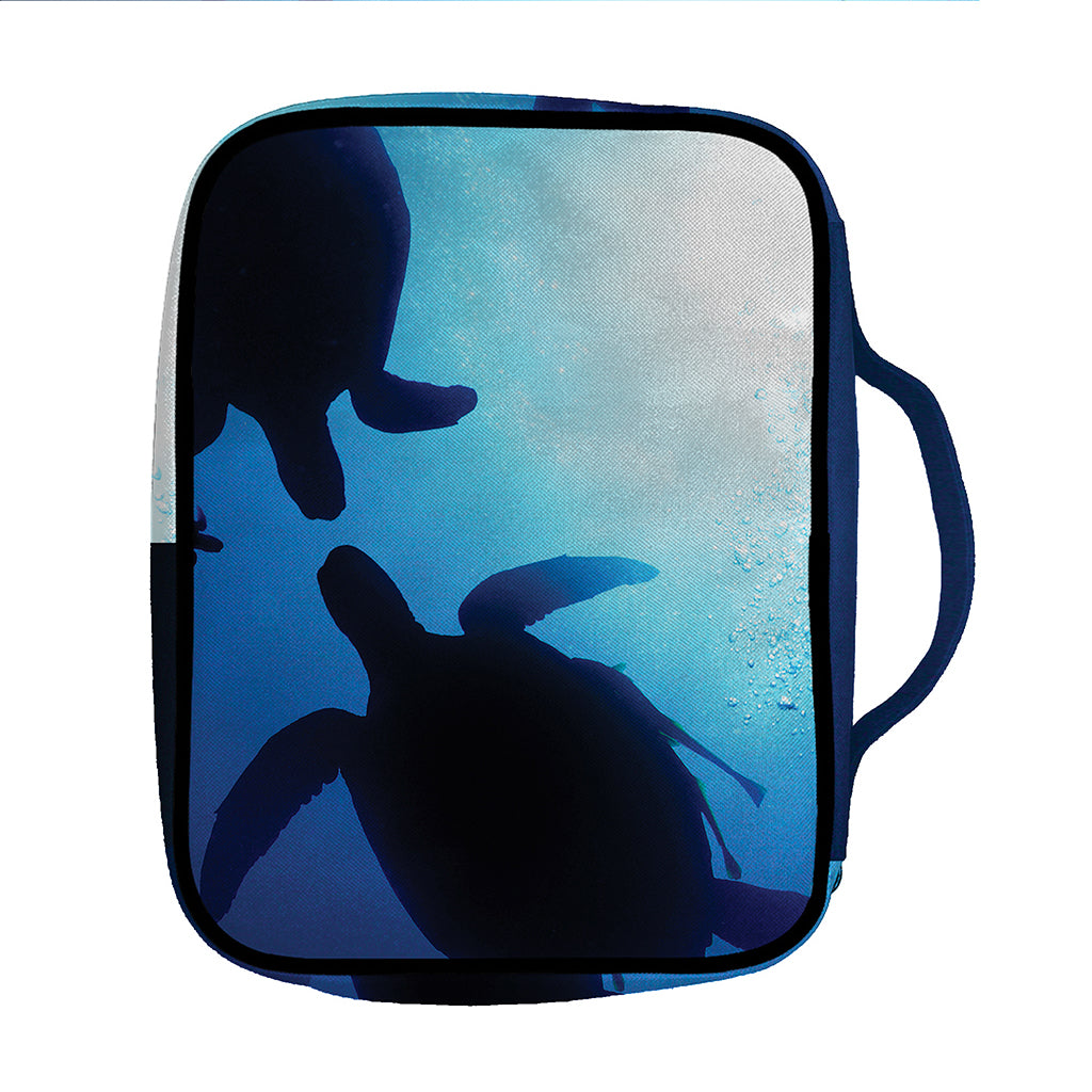 Sea Turtle Family Underwater Print Front Pocket Bible Bag
