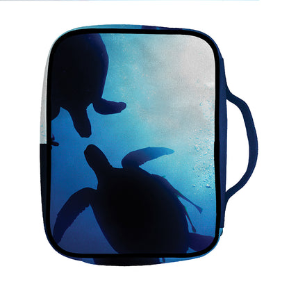 Sea Turtle Family Underwater Print Front Pocket Bible Bag