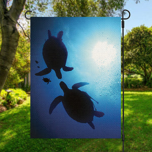 Sea Turtle Family Underwater Print Garden Flag