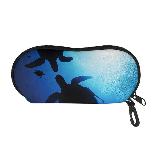 Sea Turtle Family Underwater Print Glasses Case