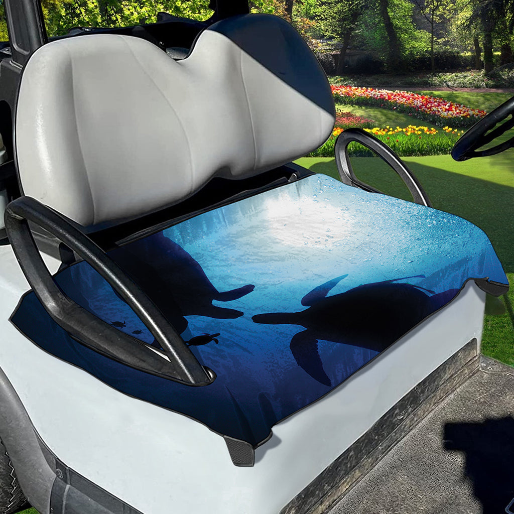 Sea Turtle Family Underwater Print Golf Cart Seat Cover