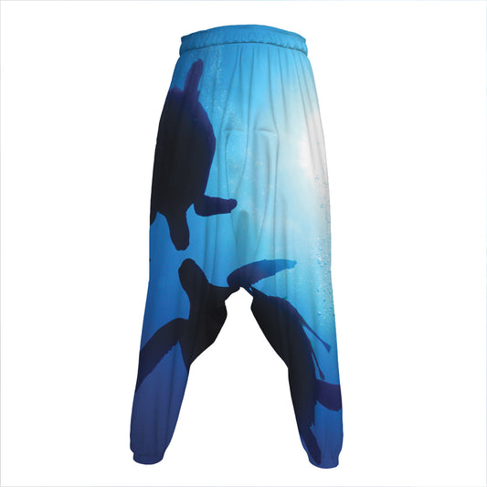Sea Turtle Family Underwater Print Hammer Pants