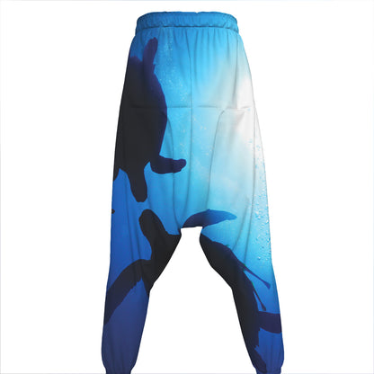 Sea Turtle Family Underwater Print Hammer Pants