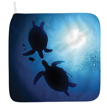 Sea Turtle Family Underwater Print Hand Towel