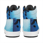 Sea Turtle Family Underwater Print High Top Leather Sneakers