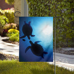Sea Turtle Family Underwater Print House Flag