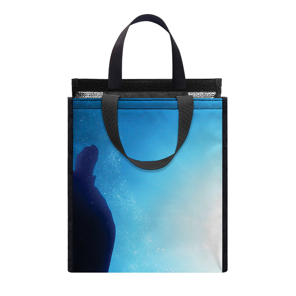Sea Turtle Family Underwater Print Insulated Lunch Tote