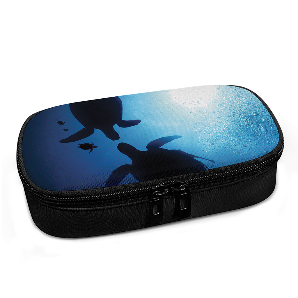 Sea Turtle Family Underwater Print Insulin Cooler Travel Case