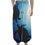 Sea Turtle Family Underwater Print Lantern Pants