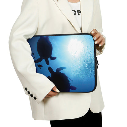 Sea Turtle Family Underwater Print Laptop Sleeve