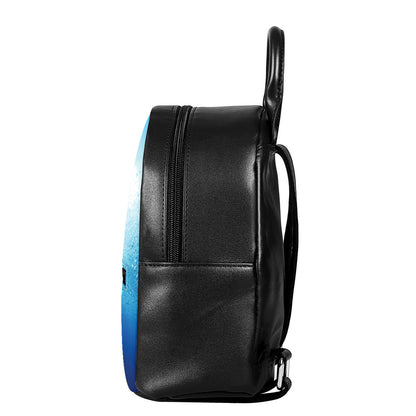 Sea Turtle Family Underwater Print Leather Backpack