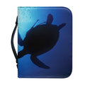 Sea Turtle Family Underwater Print Leather Bible Cover