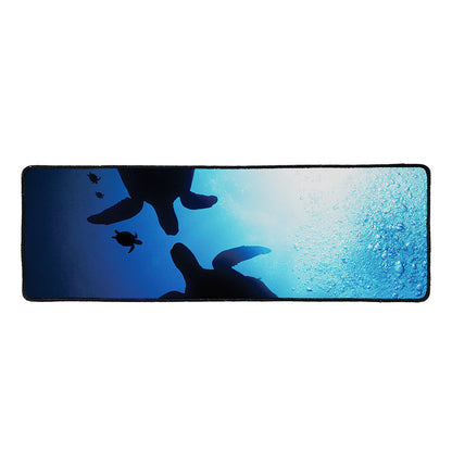 Sea Turtle Family Underwater Print Long Kitchen Mat