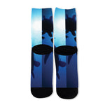 Sea Turtle Family Underwater Print Long Socks