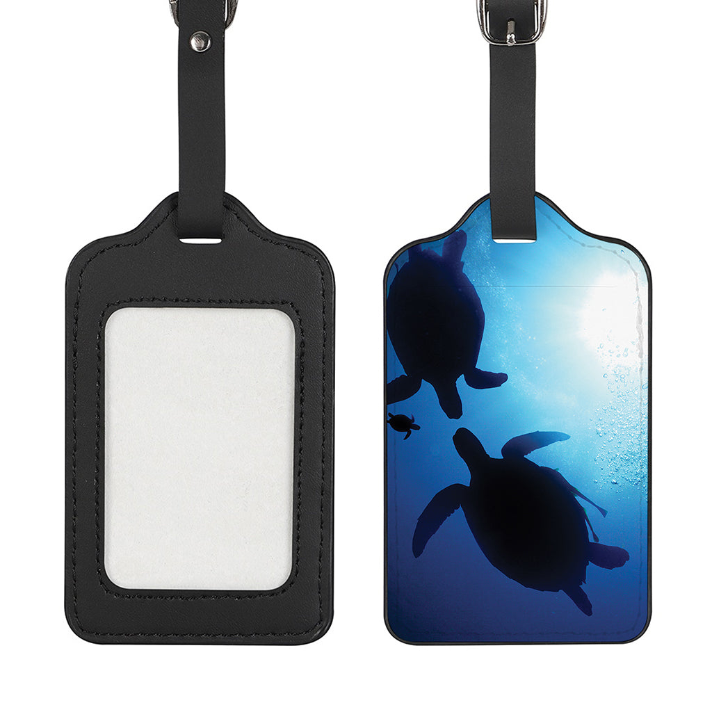 Sea Turtle Family Underwater Print Luggage Tag