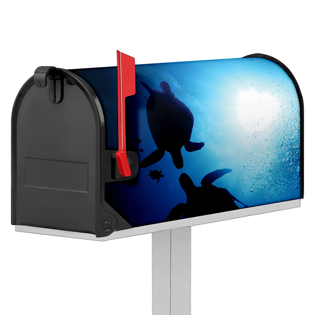 Sea Turtle Family Underwater Print Mailbox Cover