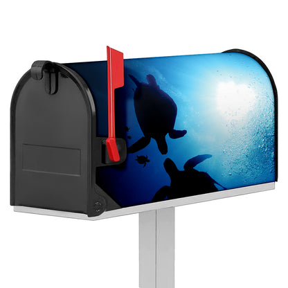 Sea Turtle Family Underwater Print Mailbox Cover