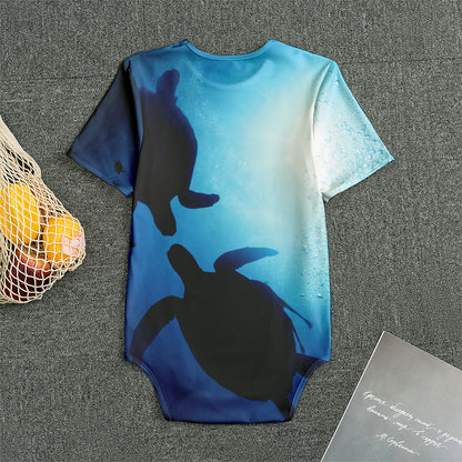 Sea Turtle Family Underwater Print Men's Bodysuit