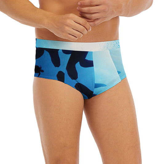 Sea Turtle Family Underwater Print Men's Briefs