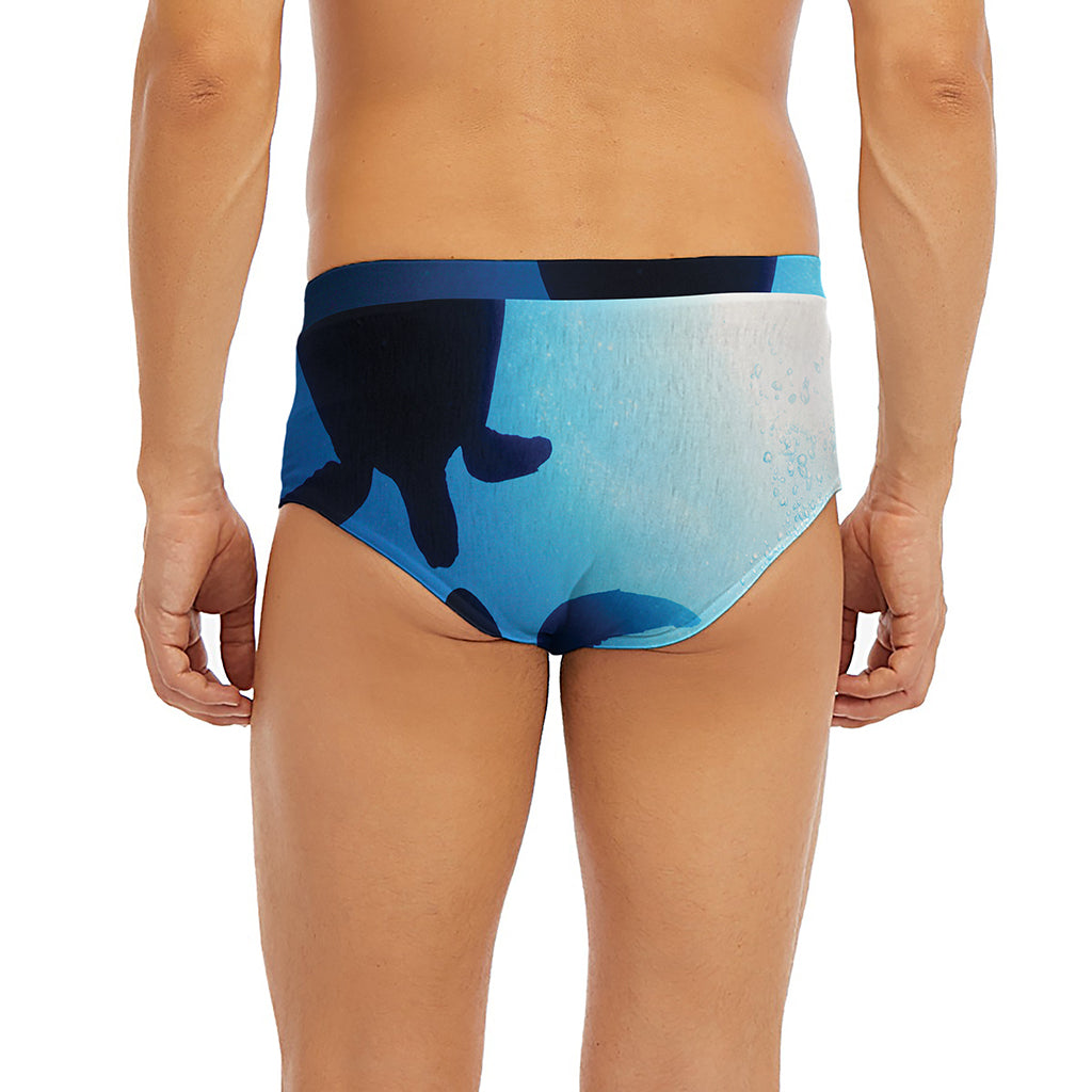 Sea Turtle Family Underwater Print Men's Briefs