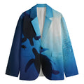 Sea Turtle Family Underwater Print Men's Cotton Blazer