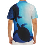 Sea Turtle Family Underwater Print Men's Deep V-Neck Shirt