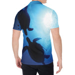 Sea Turtle Family Underwater Print Men's Shirt