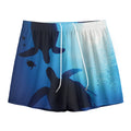 Sea Turtle Family Underwater Print Mesh Shorts