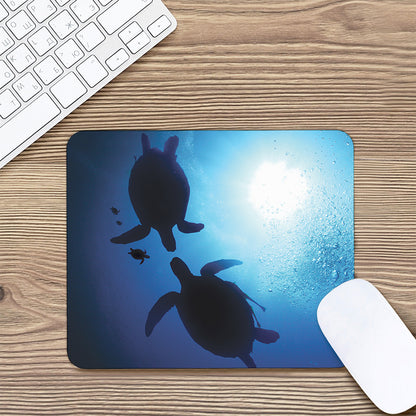 Sea Turtle Family Underwater Print Mouse Pad