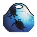 Sea Turtle Family Underwater Print Neoprene Lunch Bag
