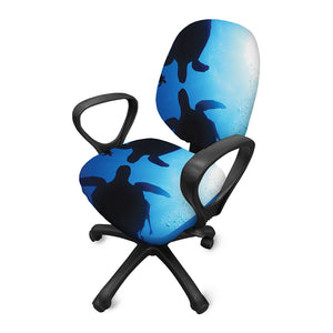 Sea Turtle Family Underwater Print Office Chair Cover