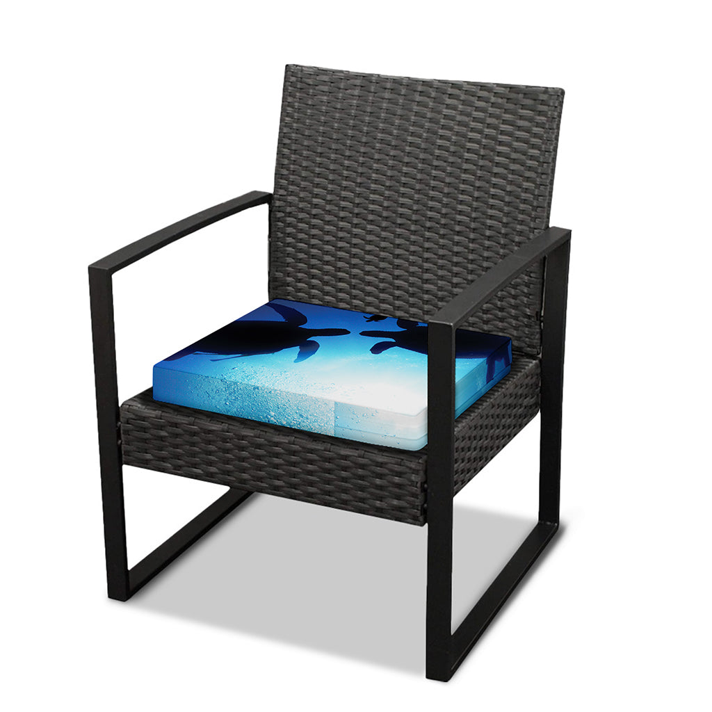 Sea Turtle Family Underwater Print Outdoor Seat Cushion Cover