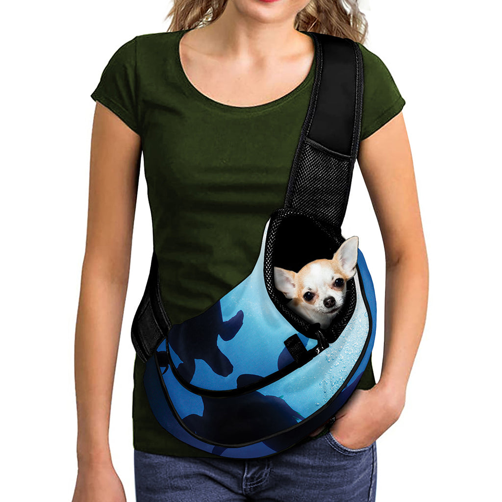 Sea Turtle Family Underwater Print Pet Sling Carrier