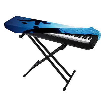 Sea Turtle Family Underwater Print Piano Keyboard Cover