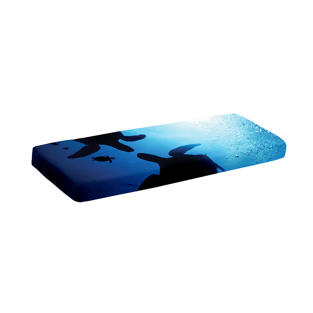 Sea Turtle Family Underwater Print Piano Keyboard Cover