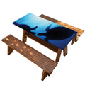Sea Turtle Family Underwater Print Picnic Table Cover