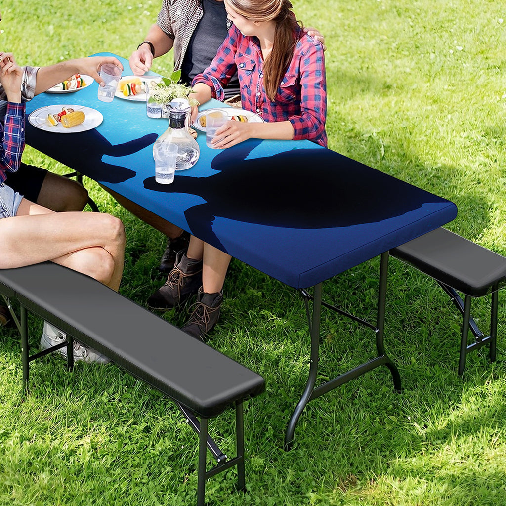 Sea Turtle Family Underwater Print Picnic Table Cover