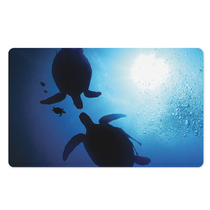Sea Turtle Family Underwater Print Polyester Doormat