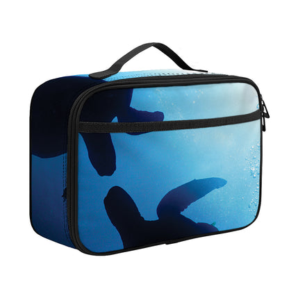 Sea Turtle Family Underwater Print Portable Lunch Bag