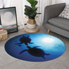 Sea Turtle Family Underwater Print Round Rug