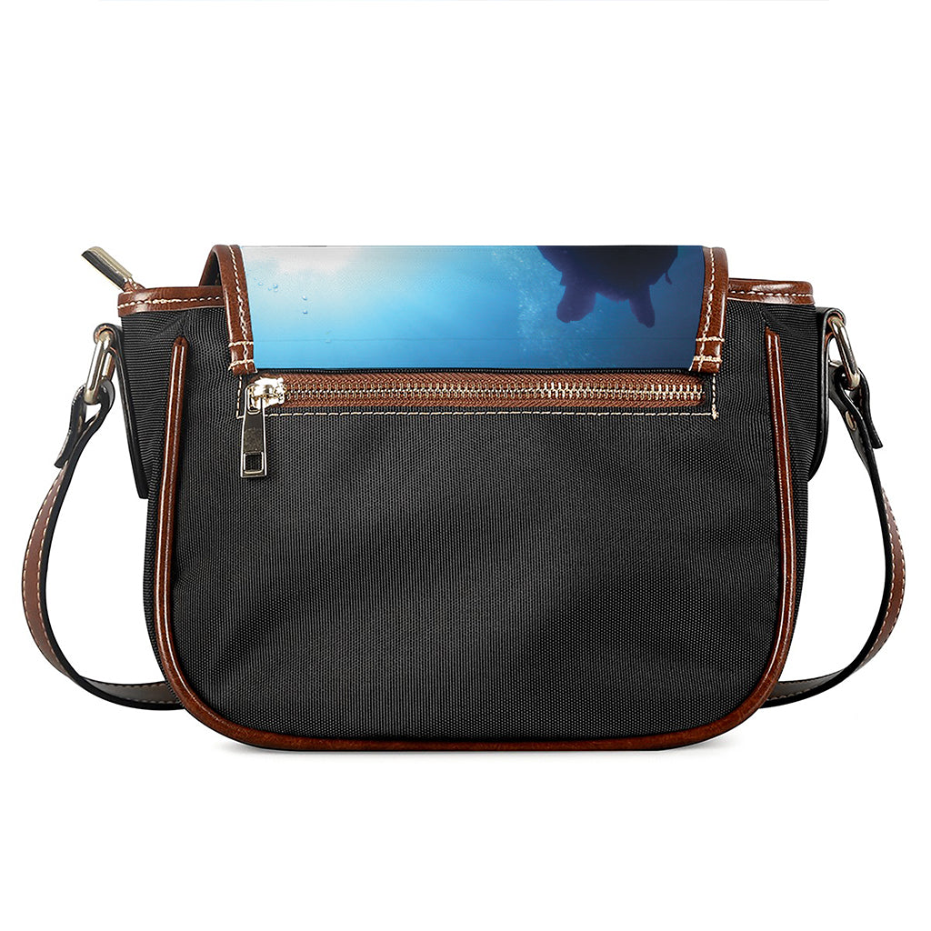 Sea Turtle Family Underwater Print Saddle Bag